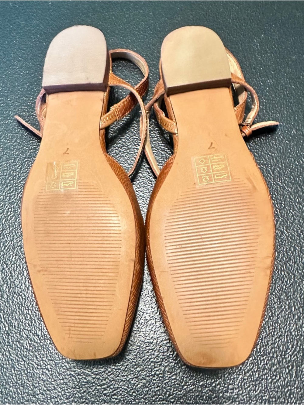 The Jeanne Slingback Flat in Lizard Embossed Leather Warm Nutmeg size 7 - Picture 5 of 7